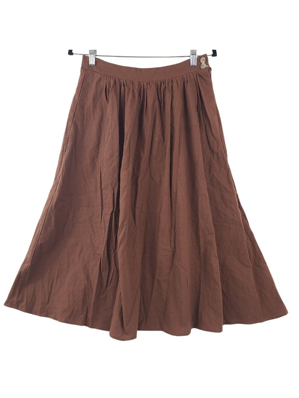 NEW DRA Los Angeles Brown Maxi Skirt Sz M Cotton Blend High Waist